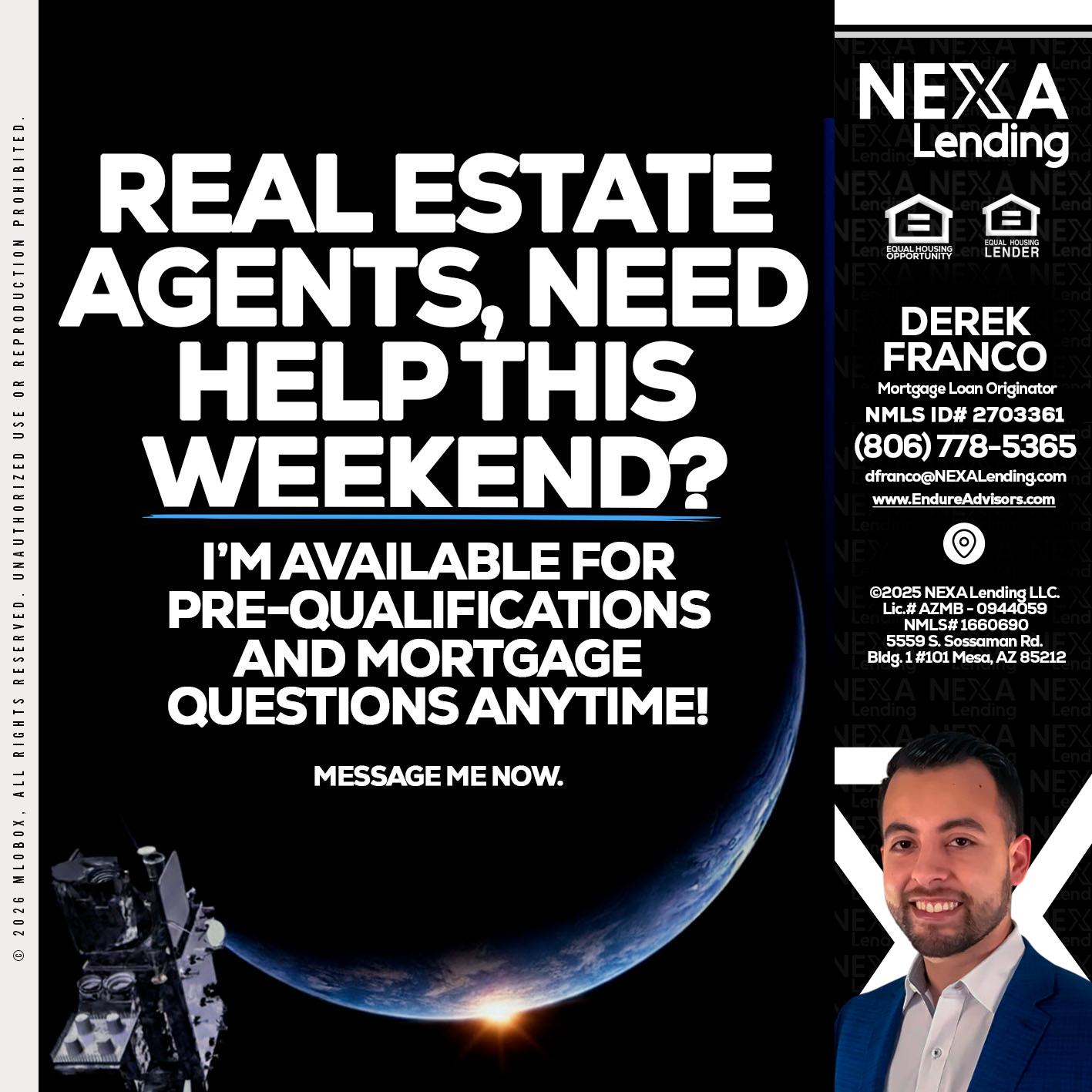 REAL ESTATE AGENTS - Derek Franco -Mortgage Loan Originator