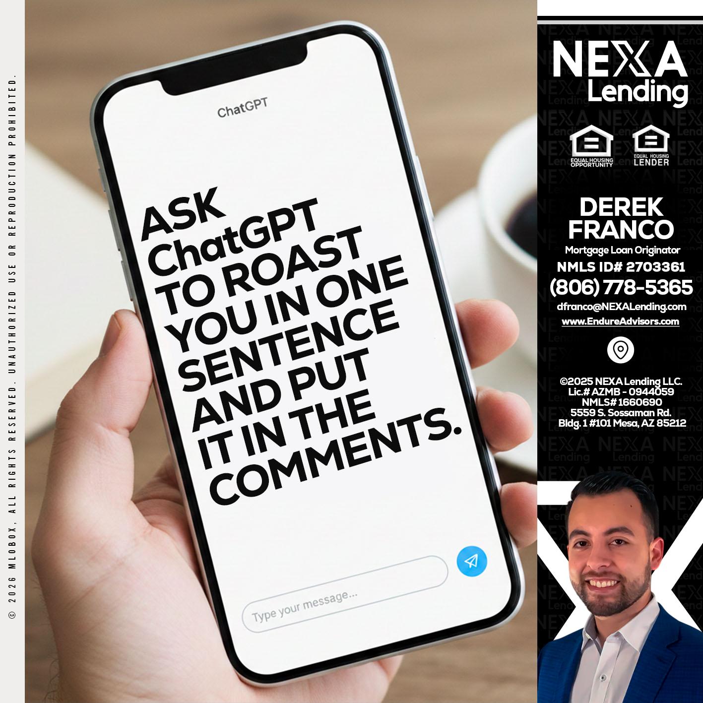 ask chatgpt - Derek Franco -Mortgage Loan Originator