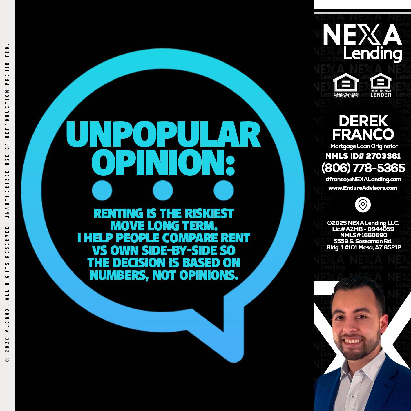 unpopular opinion - Derek Franco -Mortgage Loan Originator