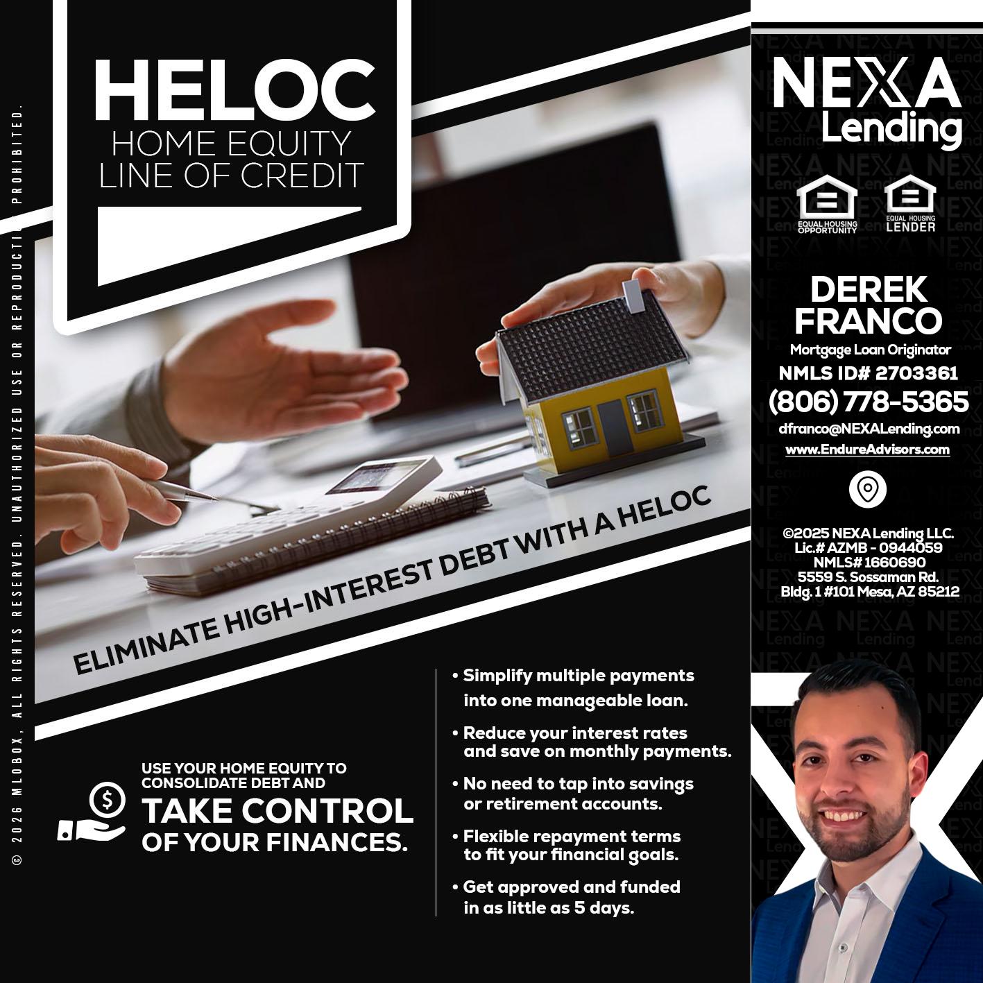 HELOC - Derek Franco -Mortgage Loan Originator