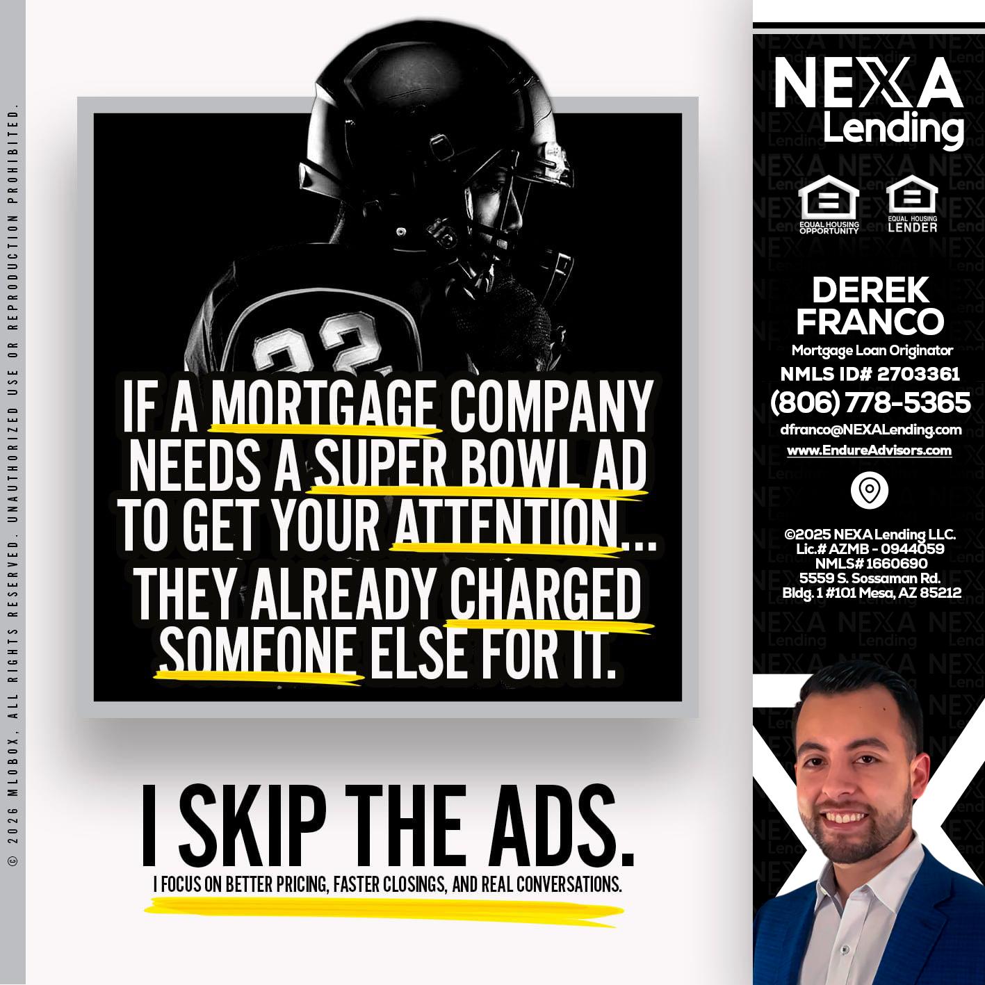 if a mortgage ad - Derek Franco -Mortgage Loan Originator