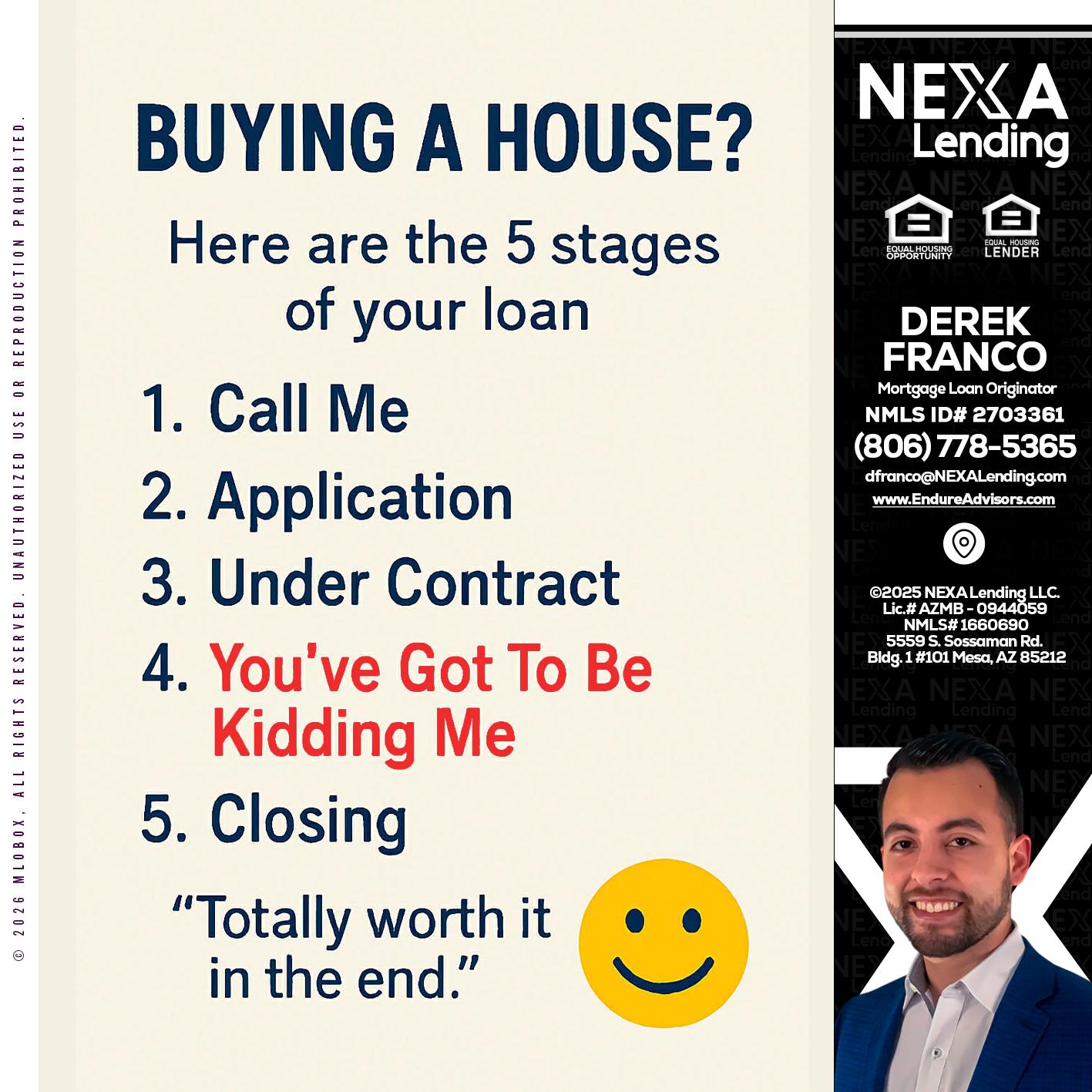 BUYING A HOUSE - Derek Franco -Mortgage Loan Originator