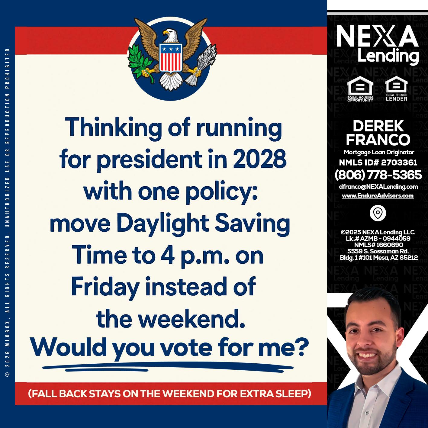 THINKING OF RUNING - Derek Franco -Mortgage Loan Originator