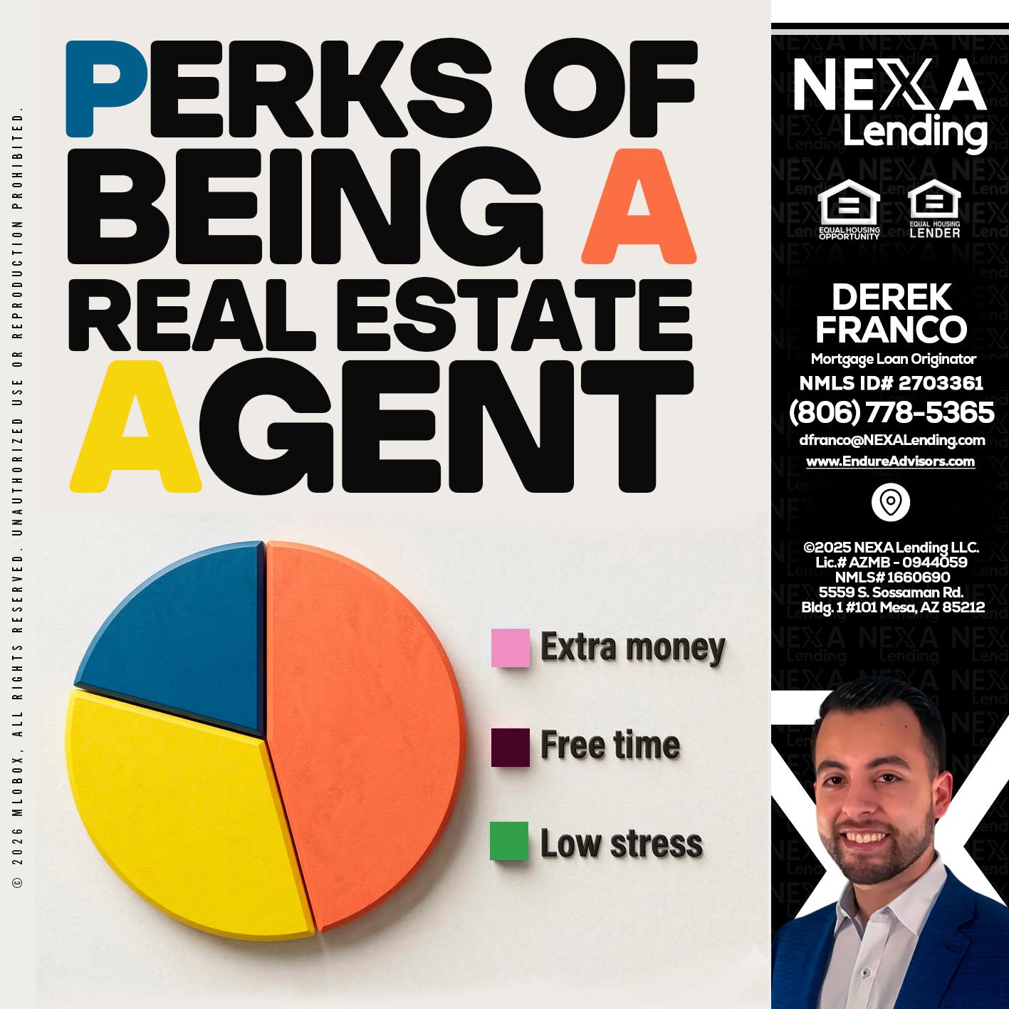 PERKS OF BEING - Derek Franco -Mortgage Loan Originator