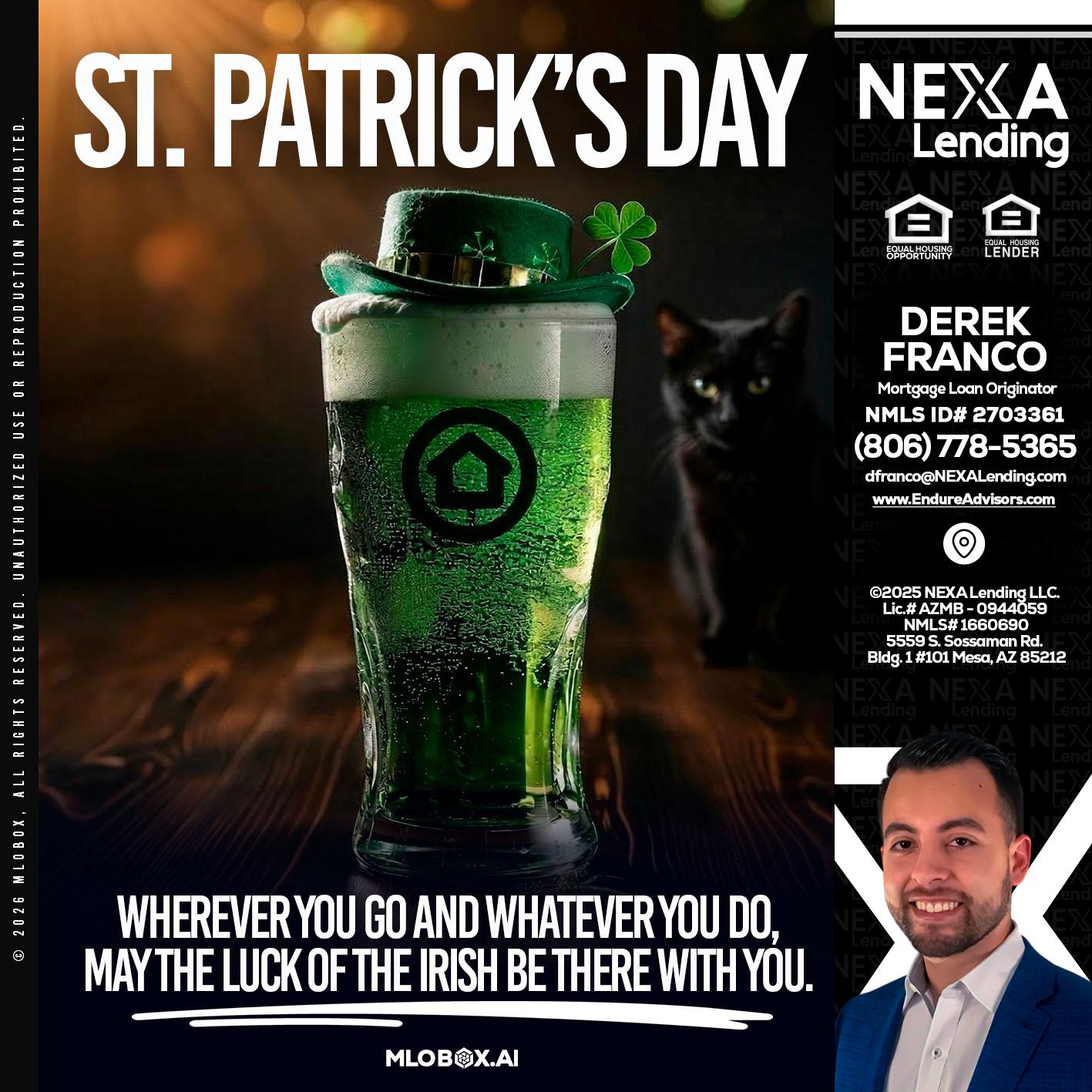 st. Patricks day - Derek Franco -Mortgage Loan Originator