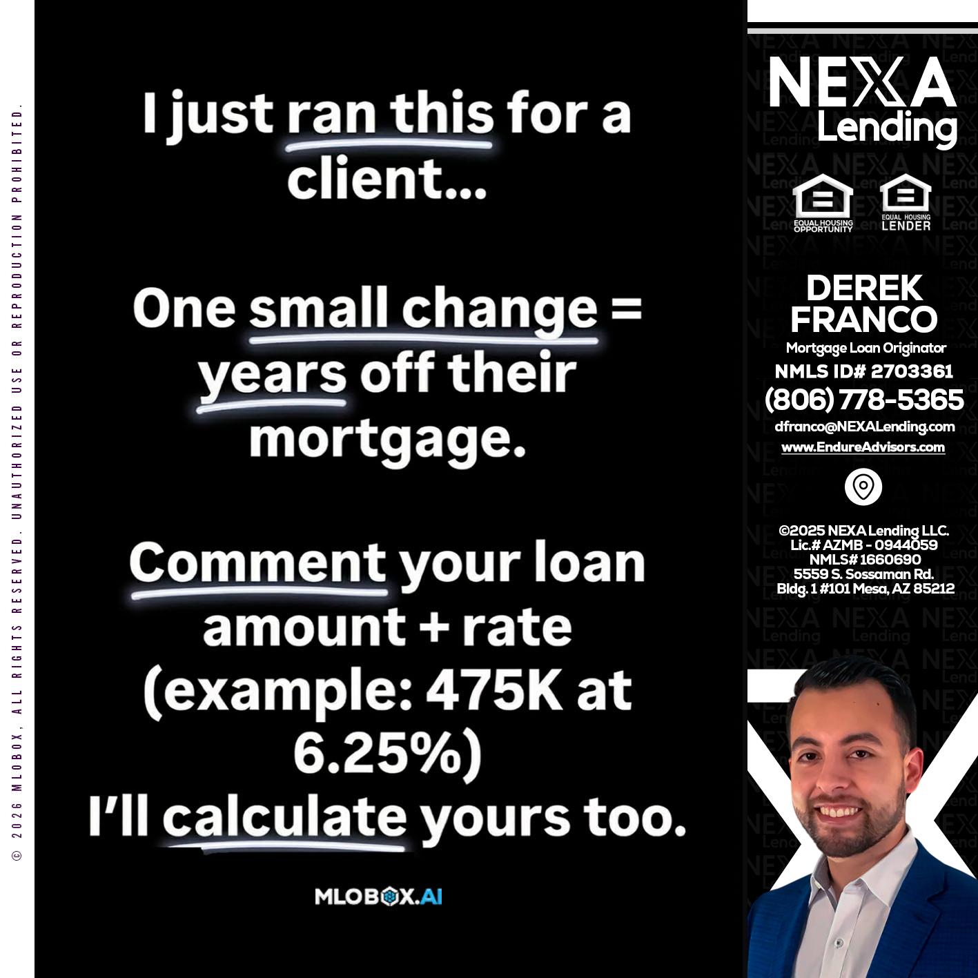 I JUST RAN - Derek Franco -Mortgage Loan Originator