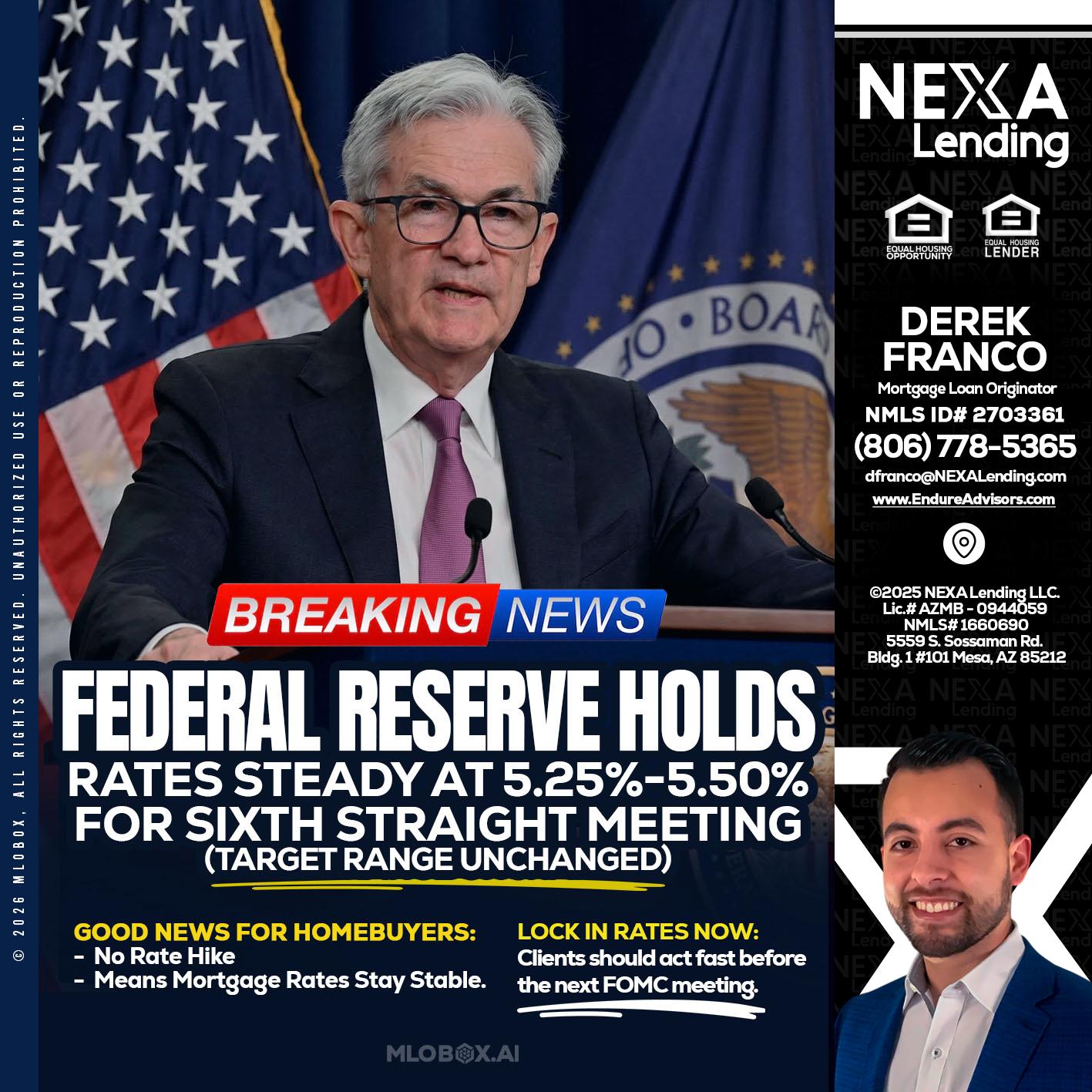 federal reserve - Derek Franco -Mortgage Loan Originator
