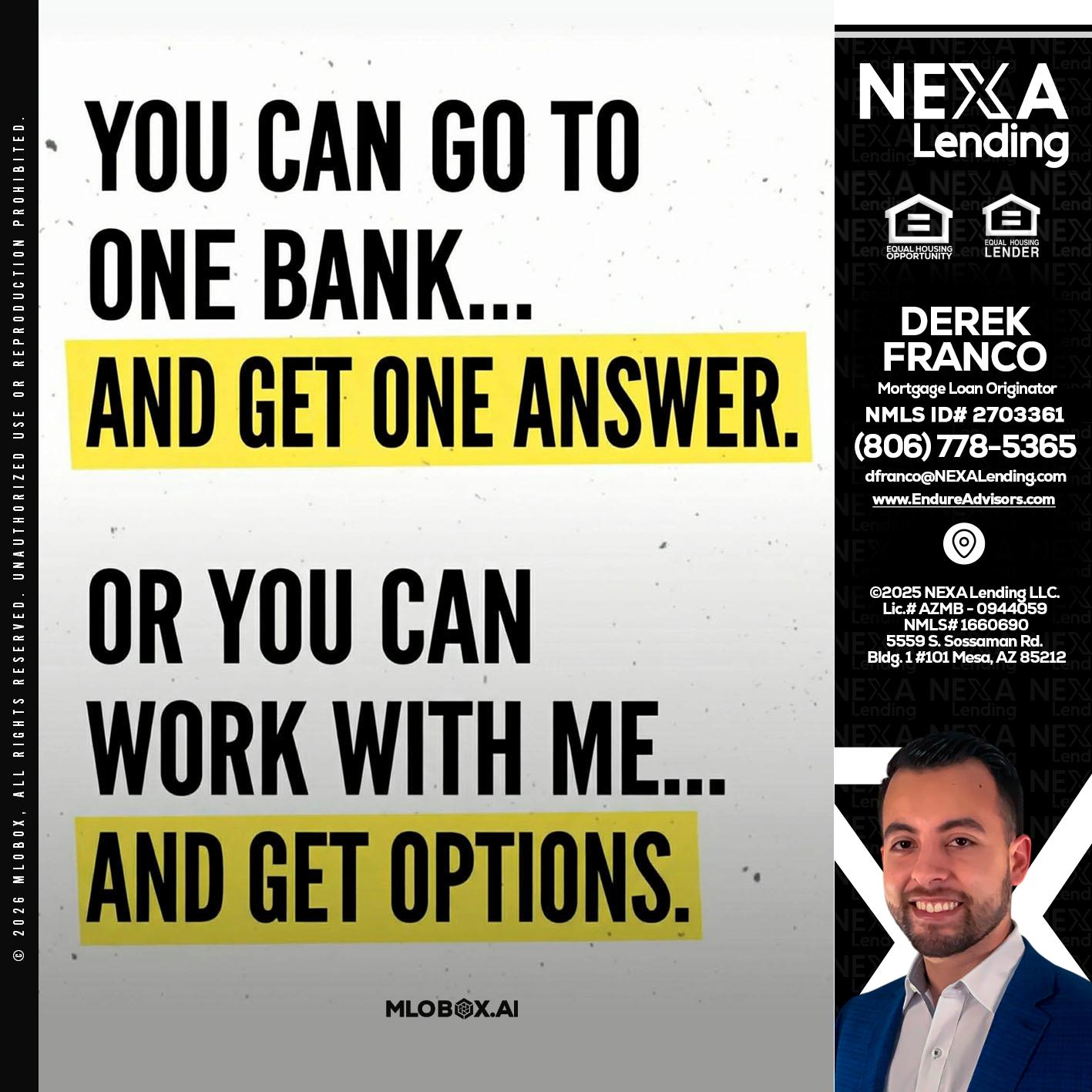 YOU CAN GO TO - Derek Franco -Mortgage Loan Originator