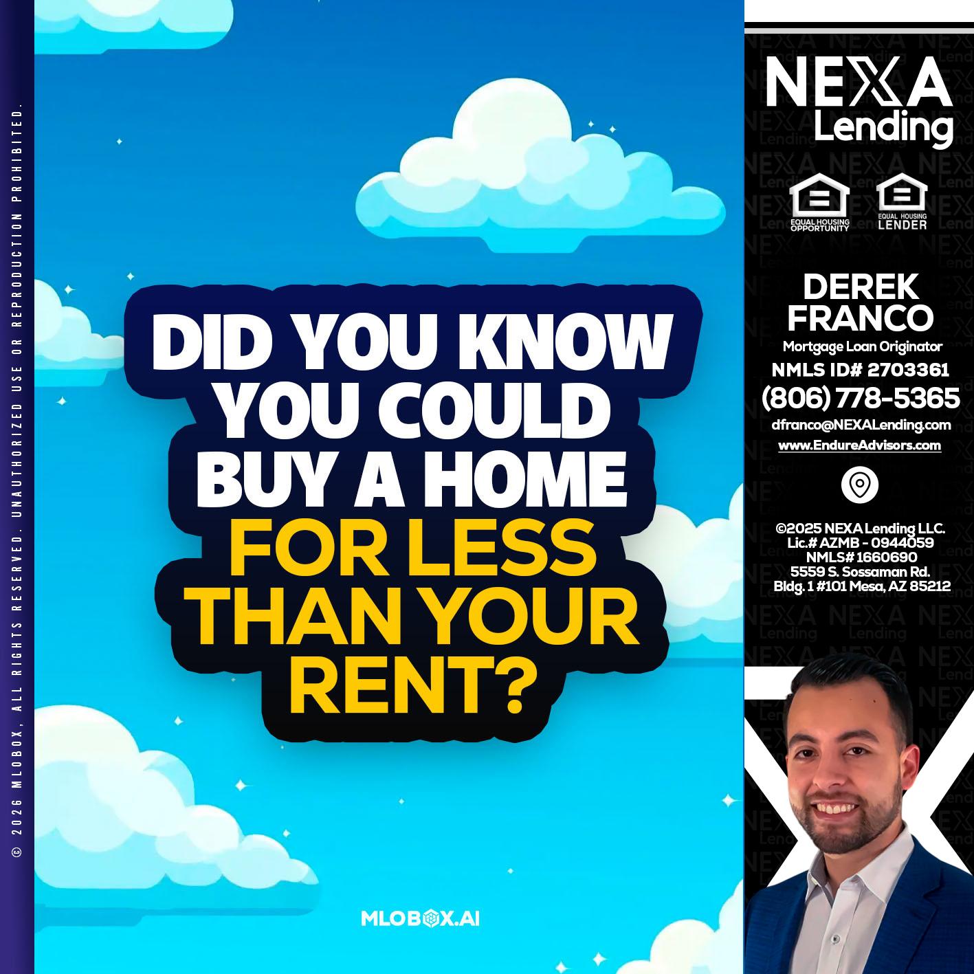 DID YOU KNOW - Derek Franco -Mortgage Loan Originator