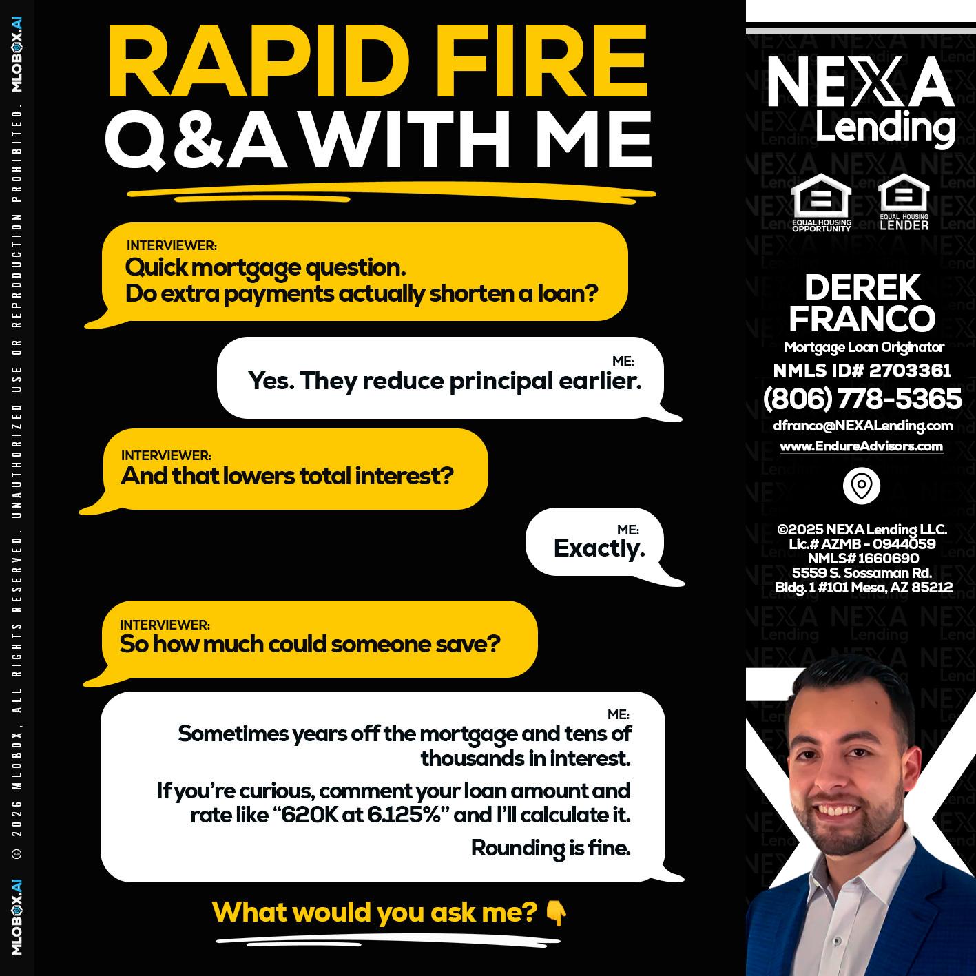 RAPID FIRE QA - Derek Franco -Mortgage Loan Originator