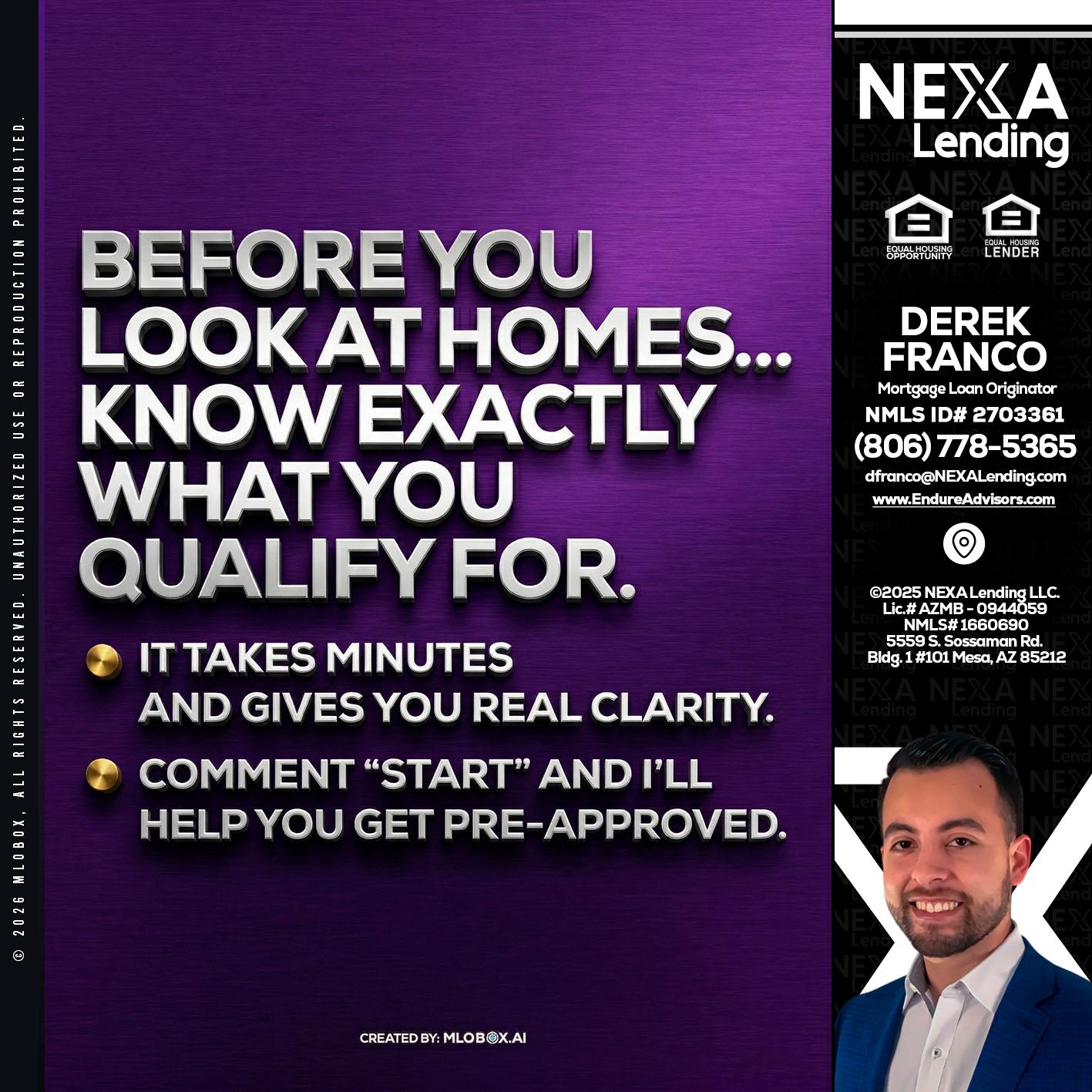 BEFORE YOU - Derek Franco -Mortgage Loan Originator