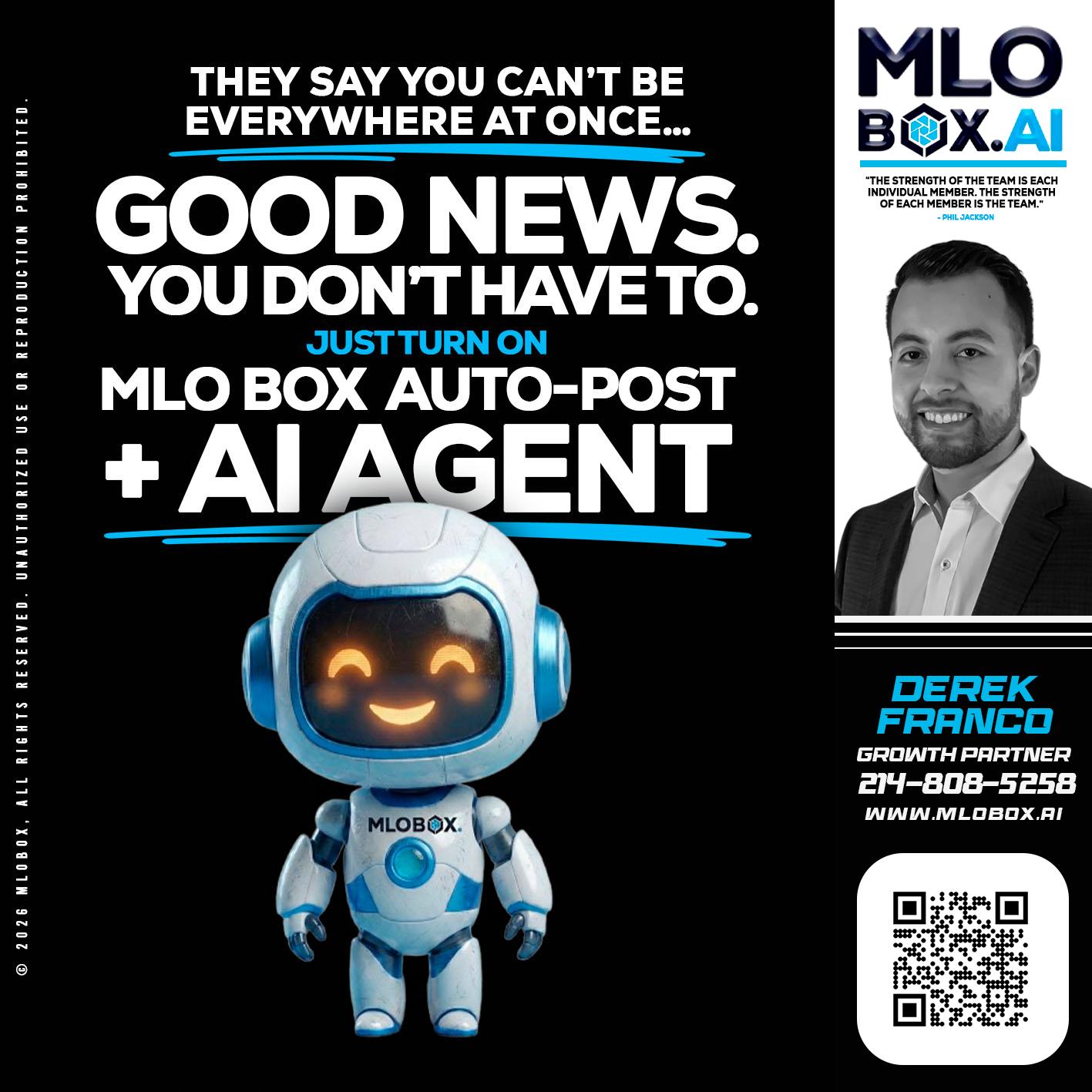GOOD NEWS - Derek Franco -Mortgage Loan Originator