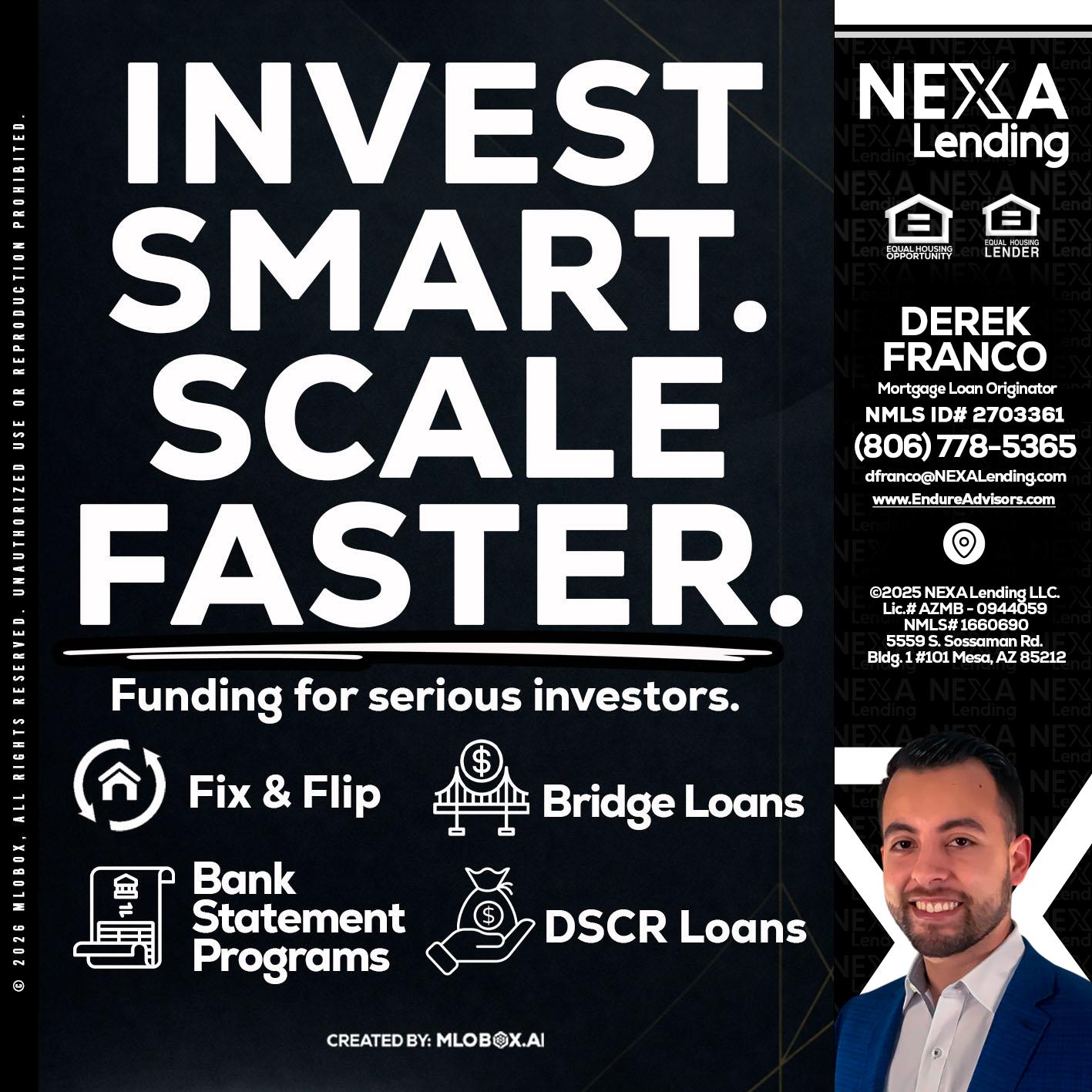 INVEST SMART - Derek Franco -Mortgage Loan Originator
