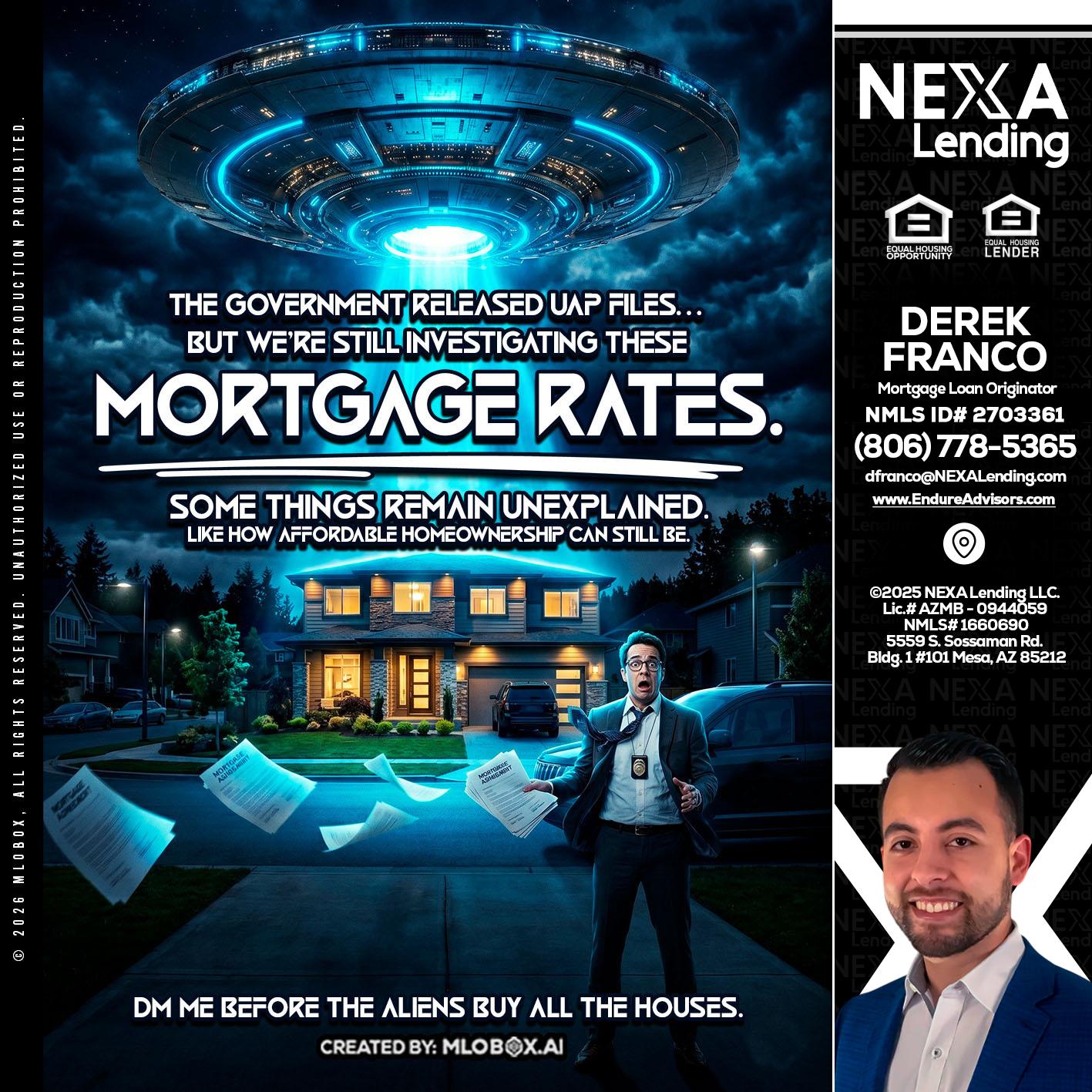 MORTGAGE RATES - Derek Franco -Mortgage Loan Originator