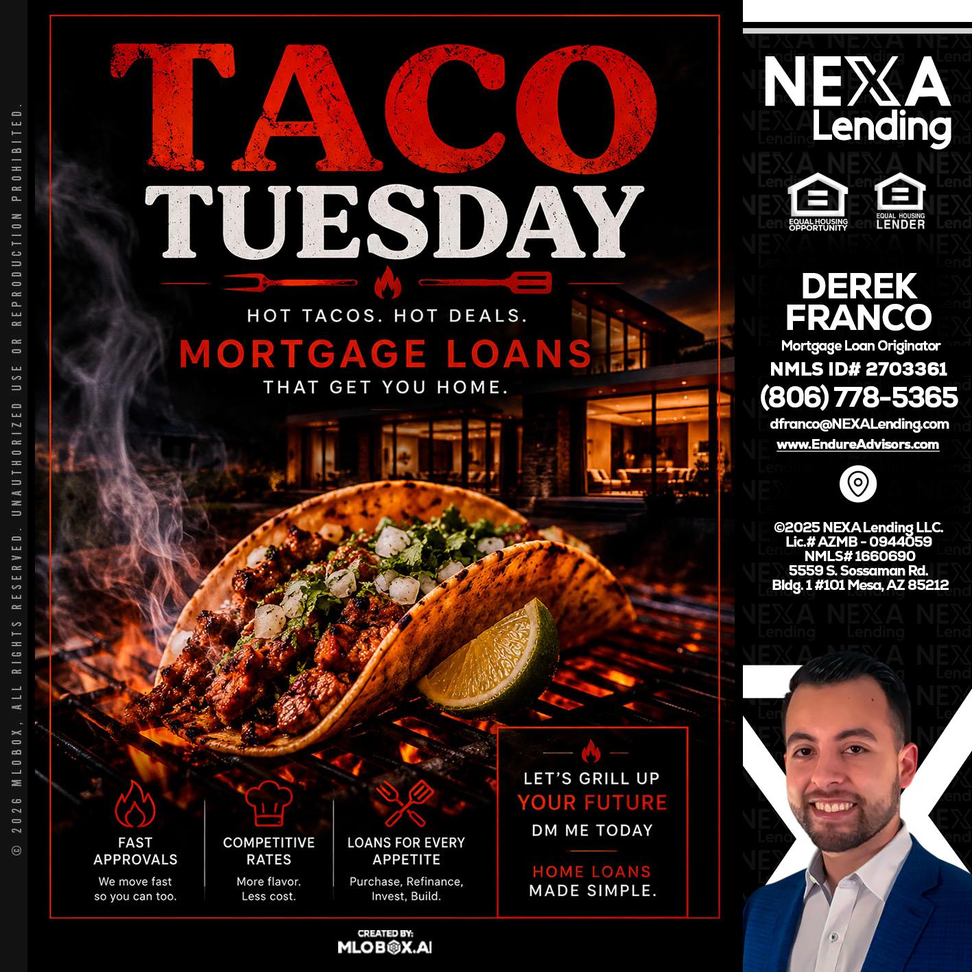 TACO TUESDAY - Derek Franco -Mortgage Loan Originator