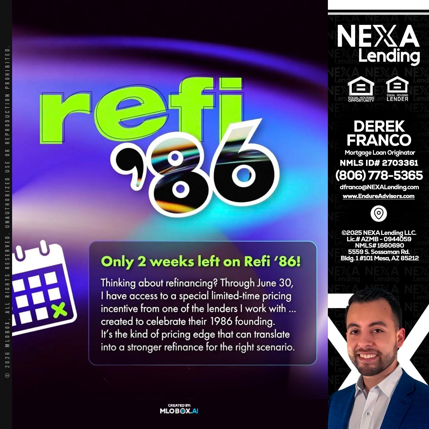 REFI 86 - Derek Franco -Mortgage Loan Originator