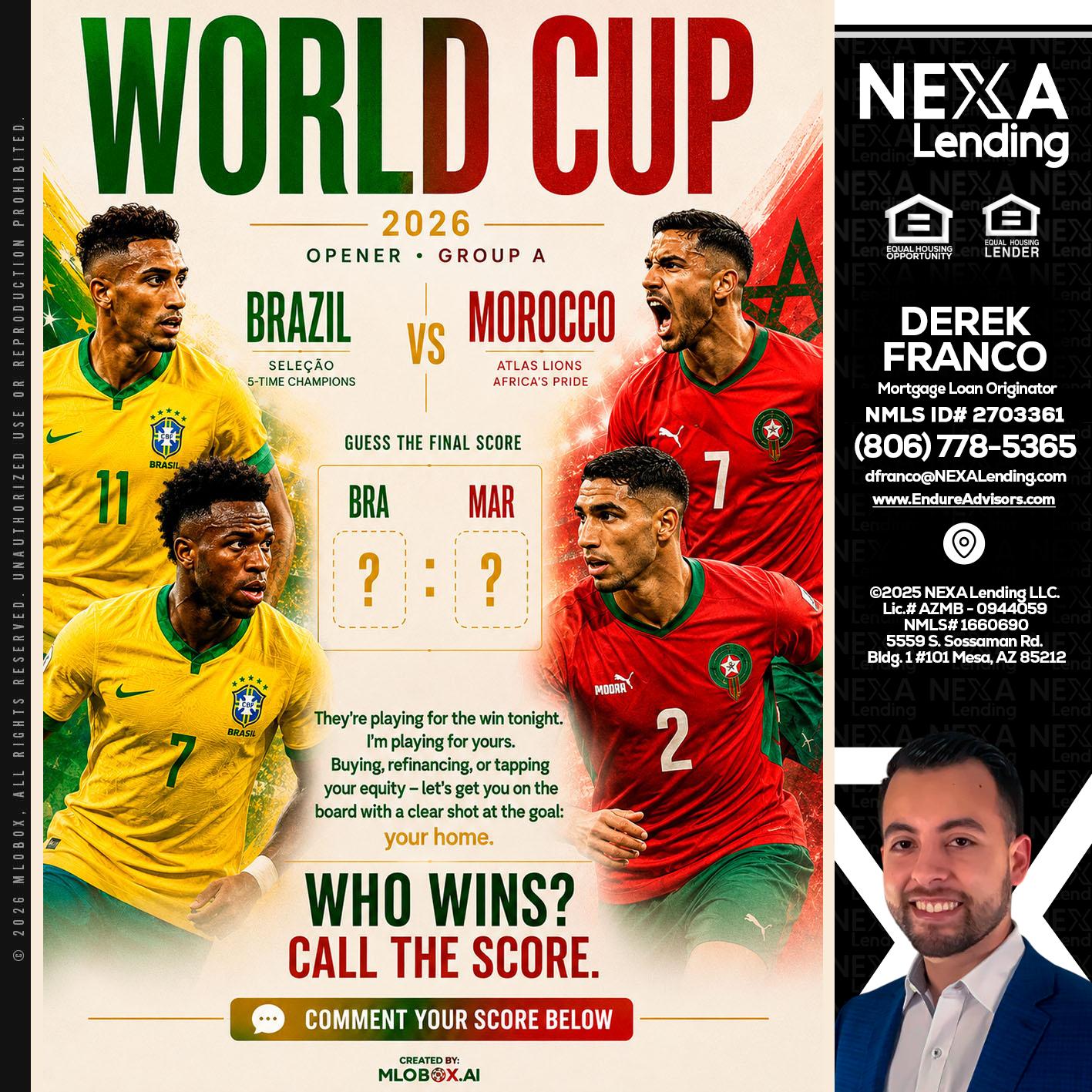 WORLD CUP - Derek Franco -Mortgage Loan Originator