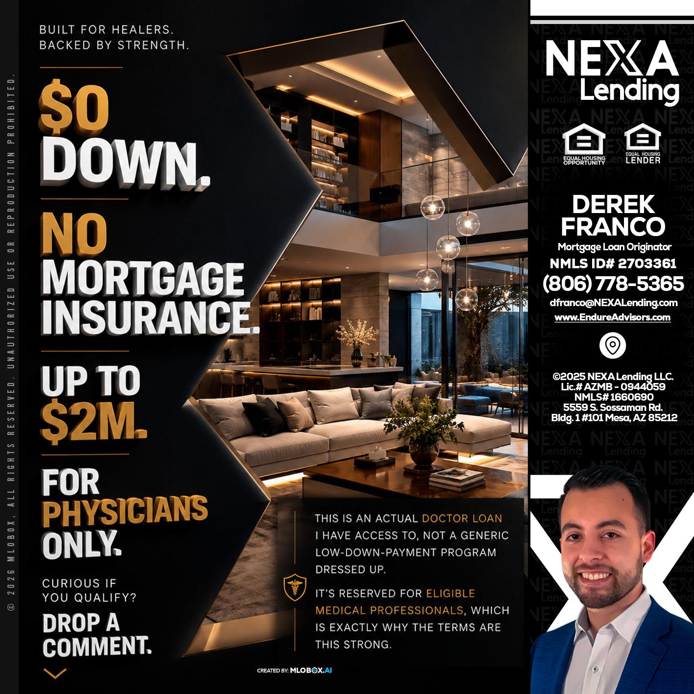 $0 DOWN - Derek Franco -Mortgage Loan Originator