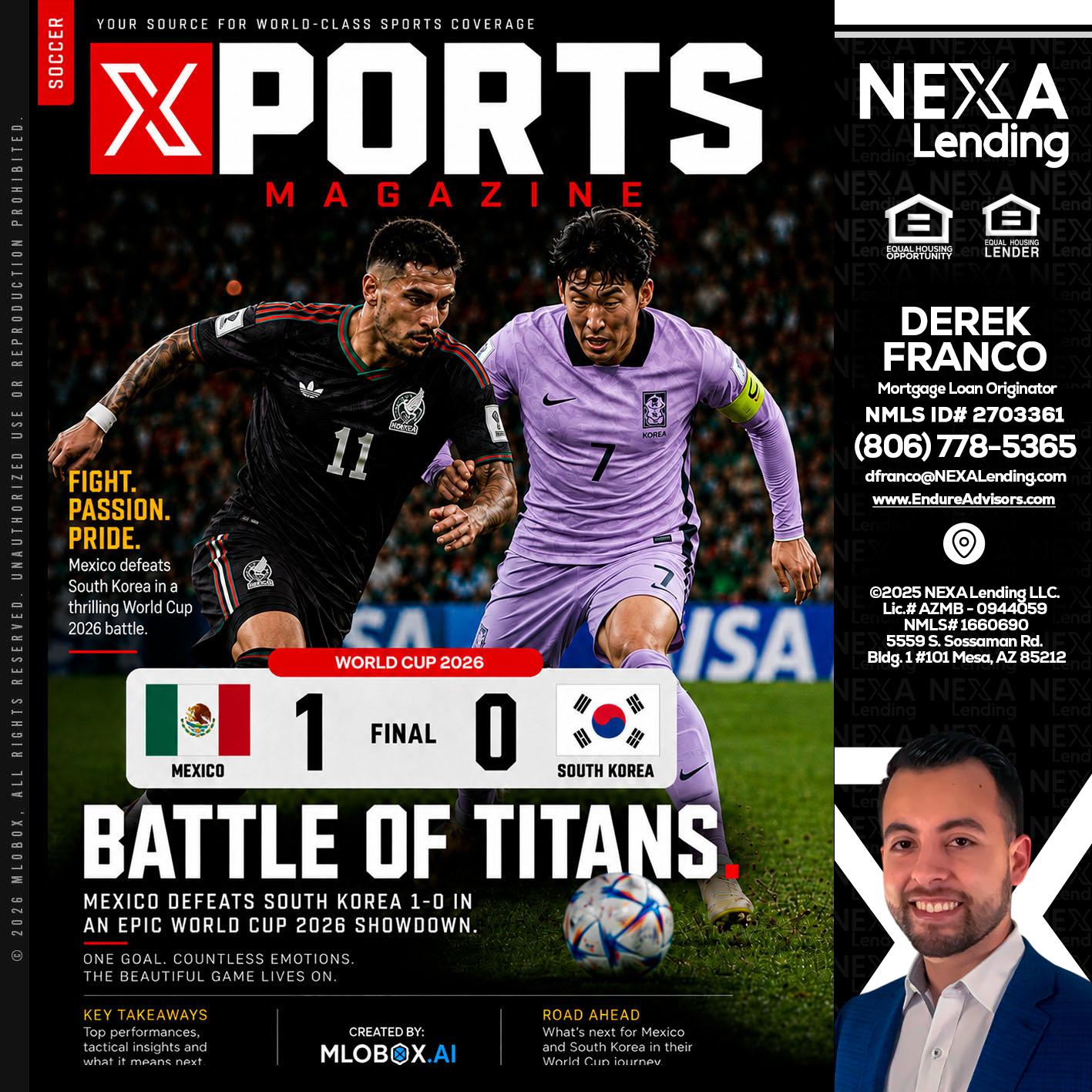XPORTS MAGAZINE - Derek Franco -Mortgage Loan Originator