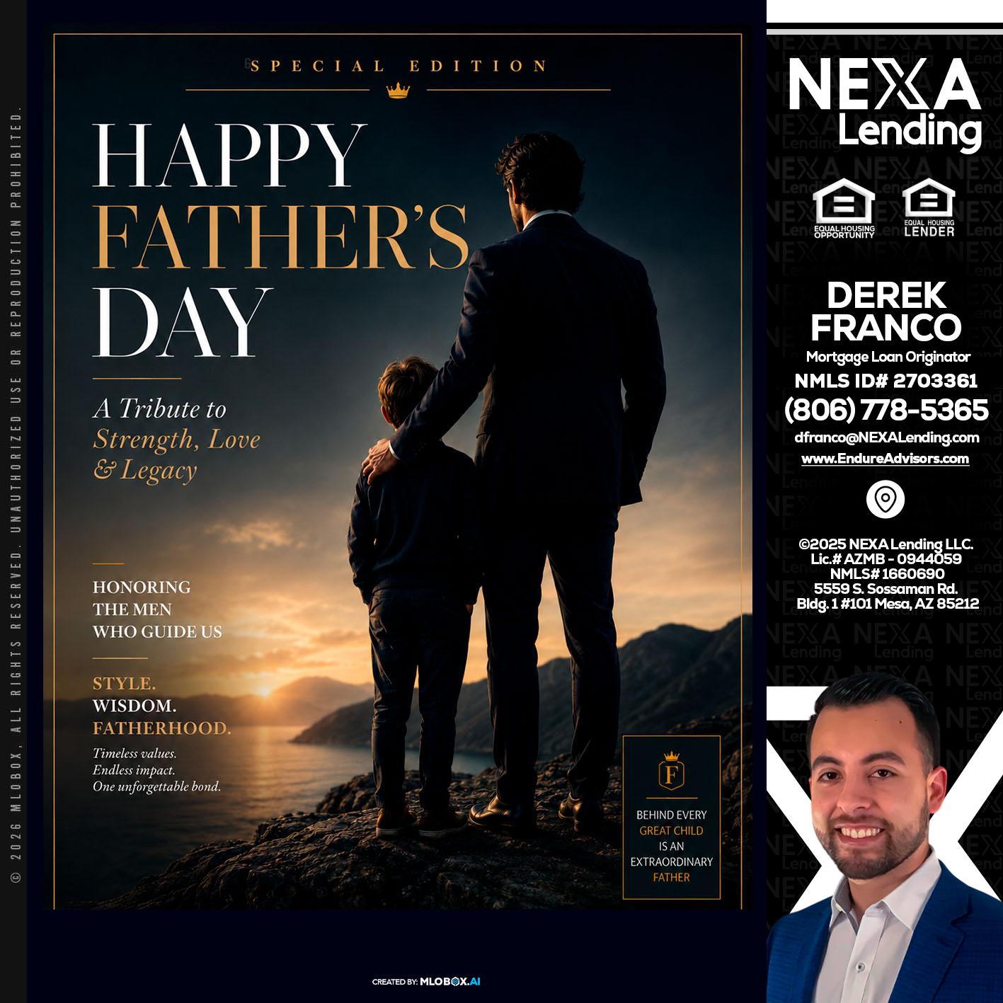 HAPPY FATHERS DAY - Derek Franco -Mortgage Loan Originator