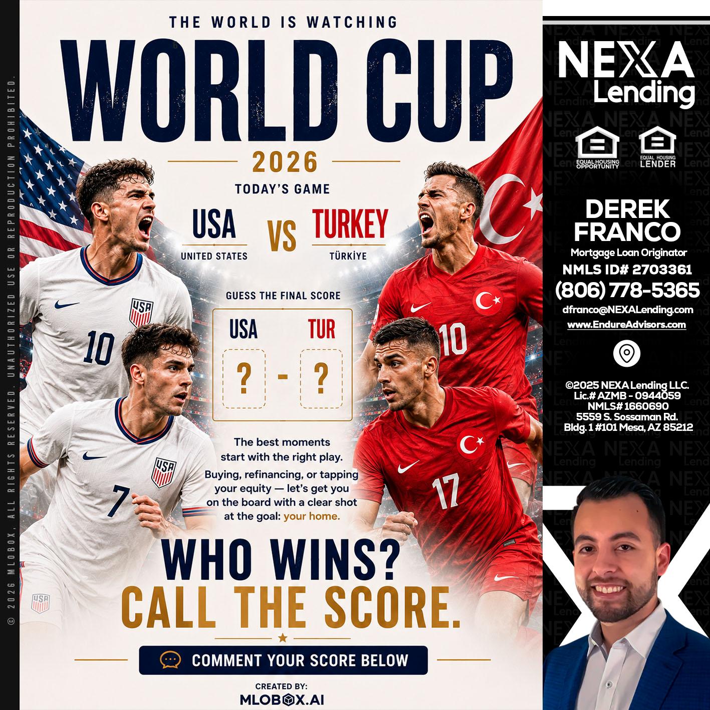 WORLD CUP 2026 - Derek Franco -Mortgage Loan Originator
