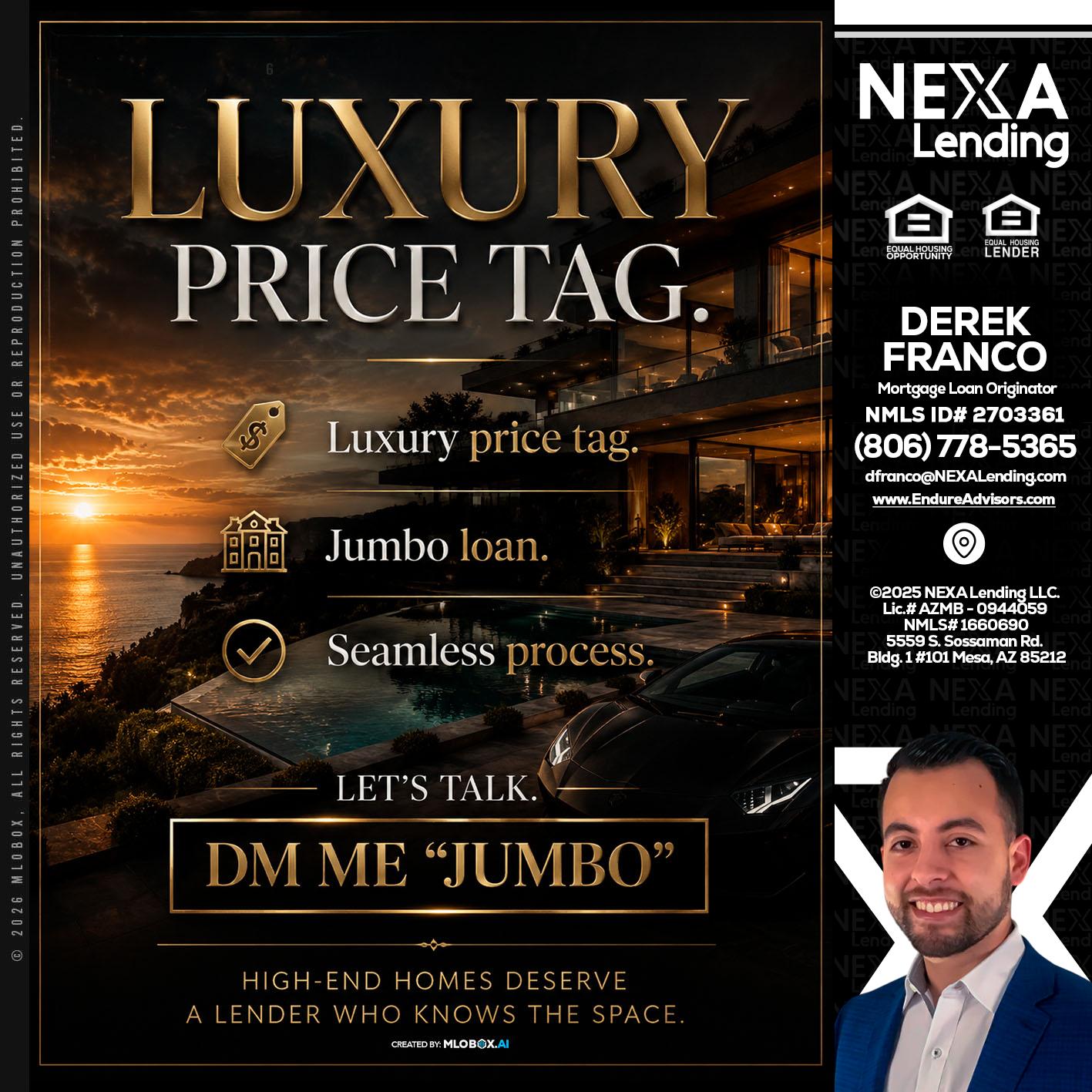 LUXURY PRICE - Derek Franco -Mortgage Loan Originator
