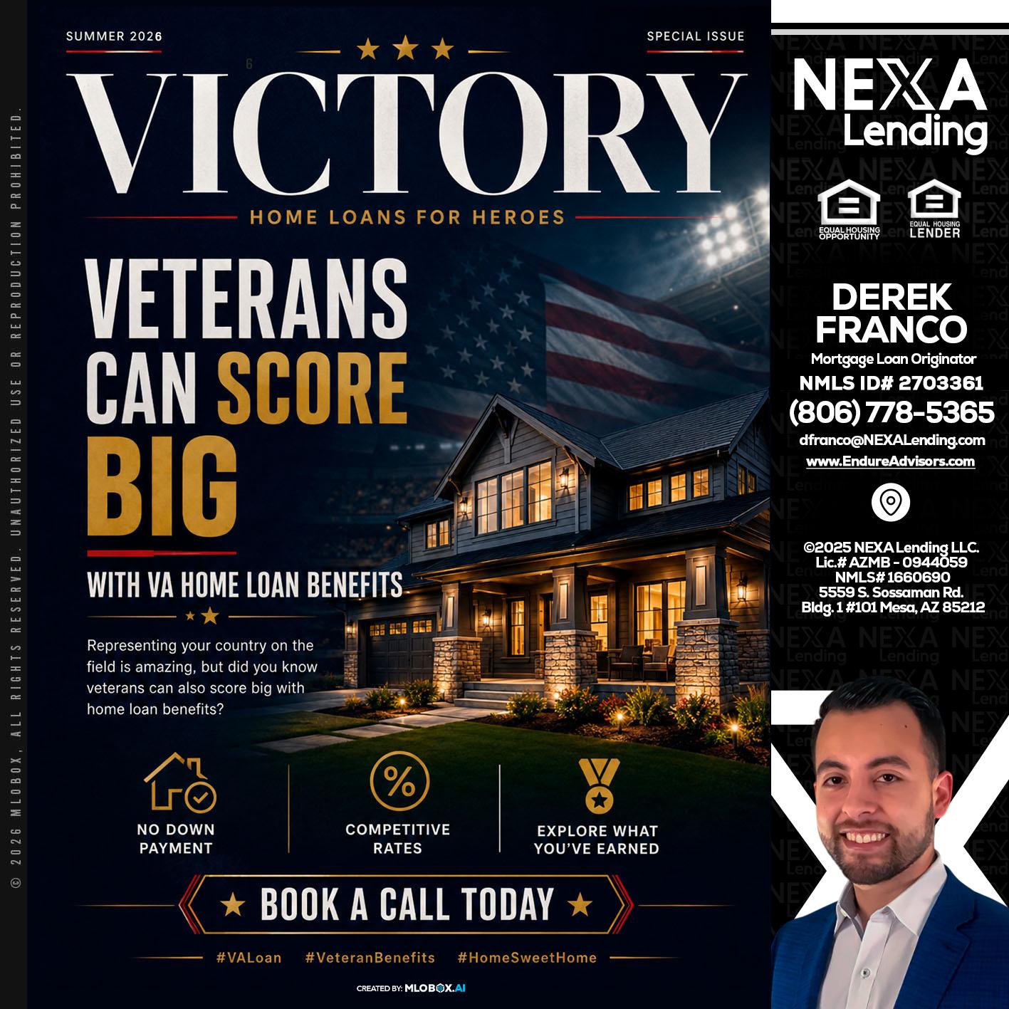 VICTORY - Derek Franco -Mortgage Loan Originator