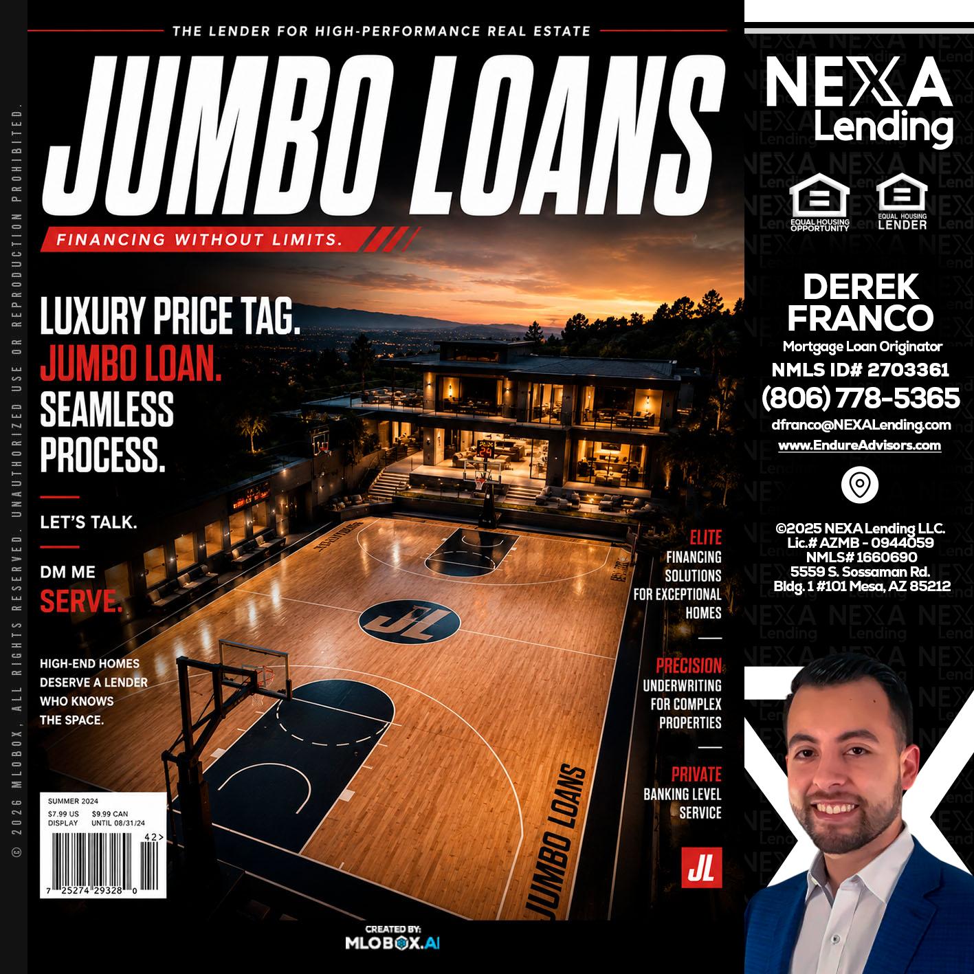 JUMBO LOANS - Derek Franco -Mortgage Loan Originator