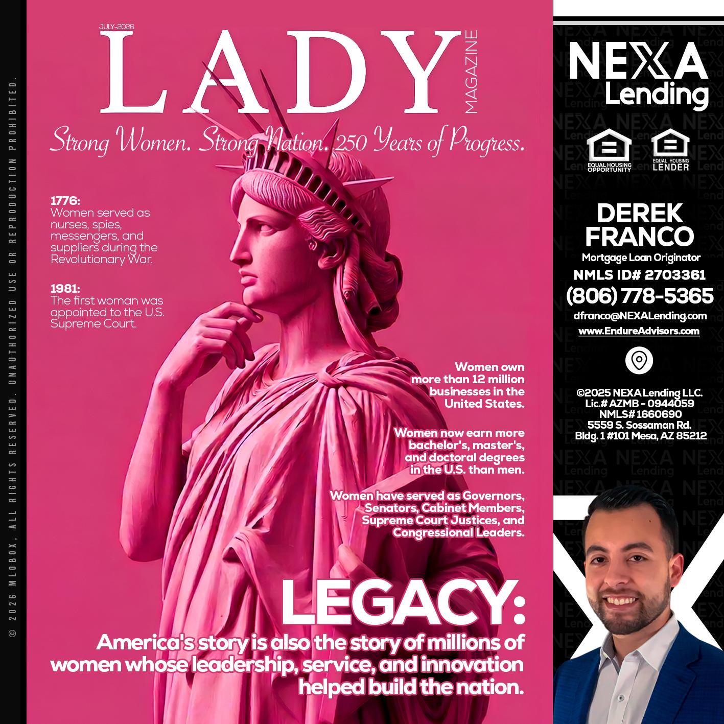 LADY LIBERTY! - Derek Franco -Mortgage Loan Originator