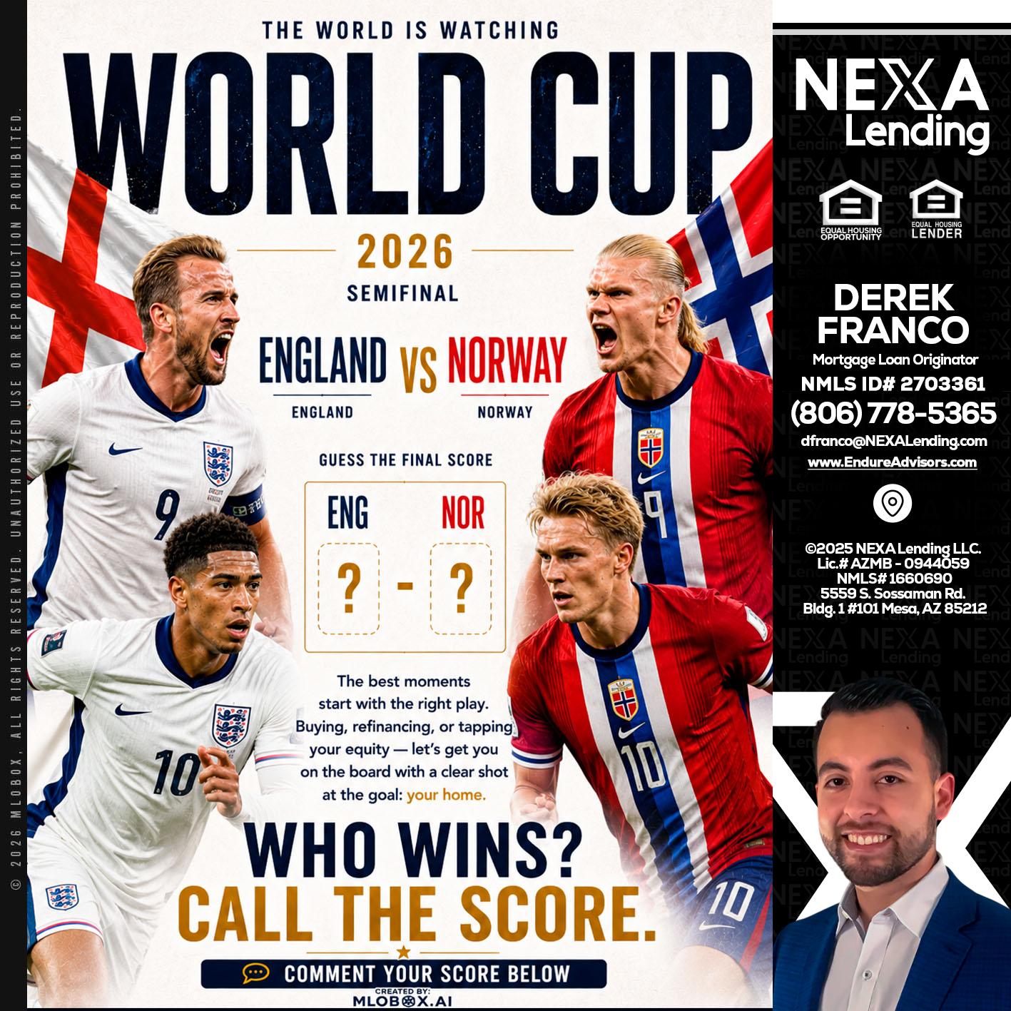 WORLD CUP 2026 - Derek Franco -Mortgage Loan Originator