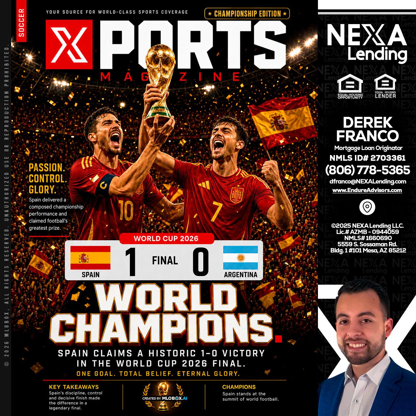 SPAIN CHAMPION - Derek Franco -Mortgage Loan Originator