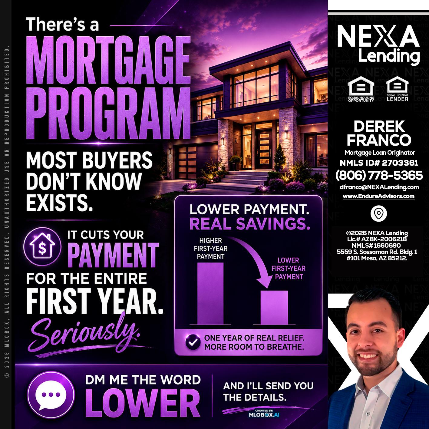 MORTGAGE PROGRAM - Derek Franco -Mortgage Loan Originator