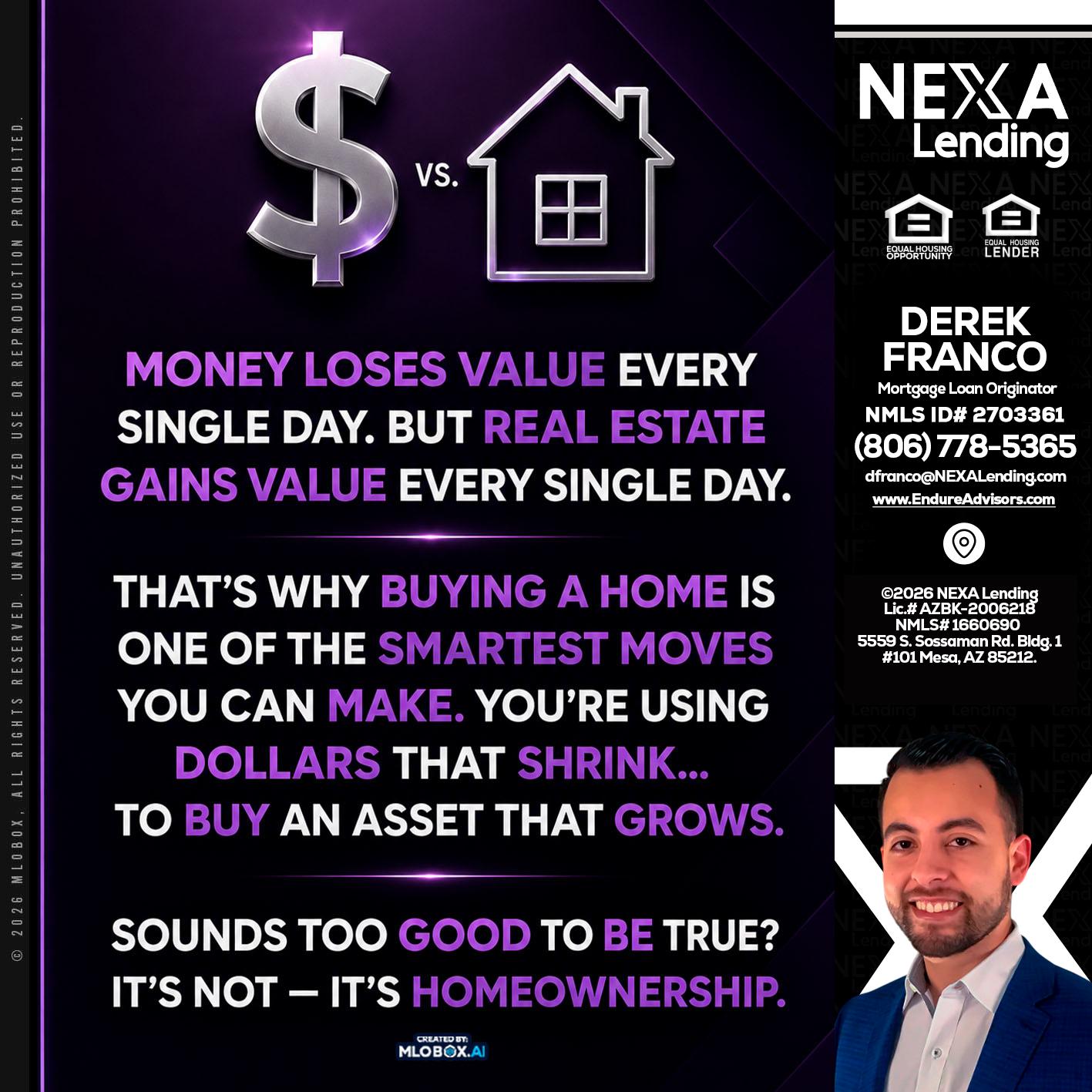 MONEY LOSES - Derek Franco -Mortgage Loan Originator
