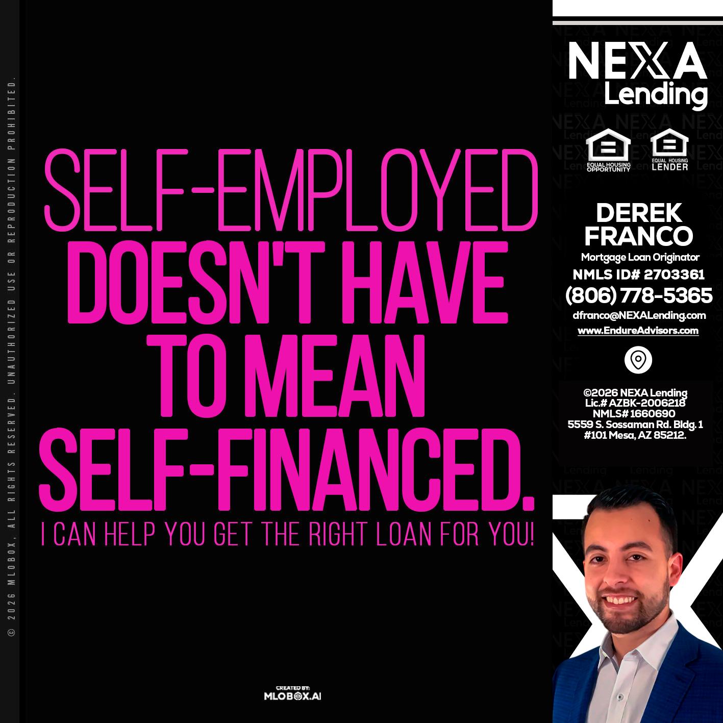 self employed - Derek Franco -Mortgage Loan Originator