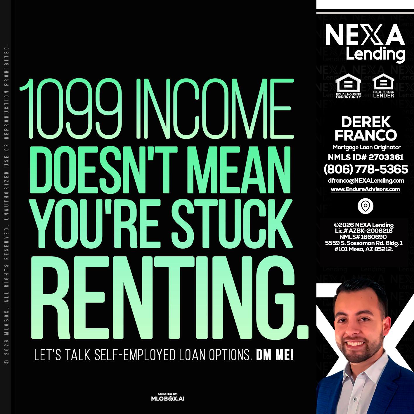 1099 income - Derek Franco -Mortgage Loan Originator