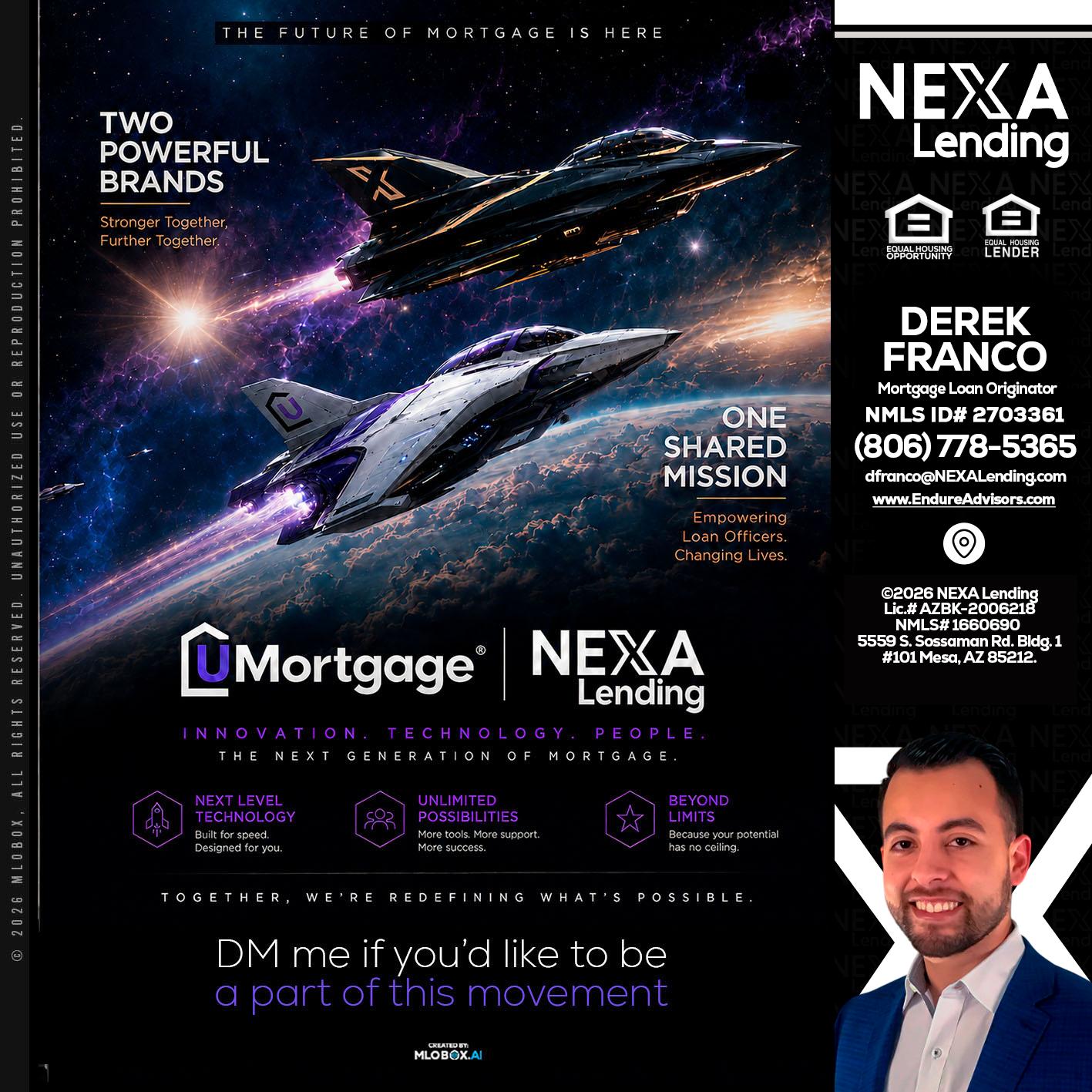 U Mortgage + NEXA lending - Derek Franco -Mortgage Loan Originator